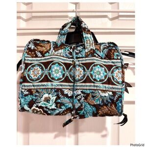 Vera Bradley Floral Brown and Blue Women's Toiletry Bag